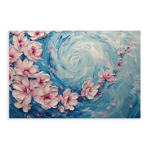 Impression botanique japonaise sur toile grand format pour décoration murale de salon