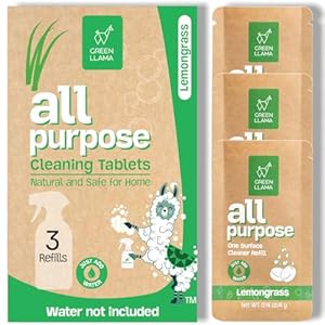 Eco-Friendly and Sustainable All-Purpose Refill Tablets | 3-Pack | Lemon Grass Scent | Natural Cleaning Solution for Home with Certified Compostable Packaging