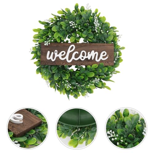 Guirnalda artificial de plantas con base de madera lavable para colgar en pared 8