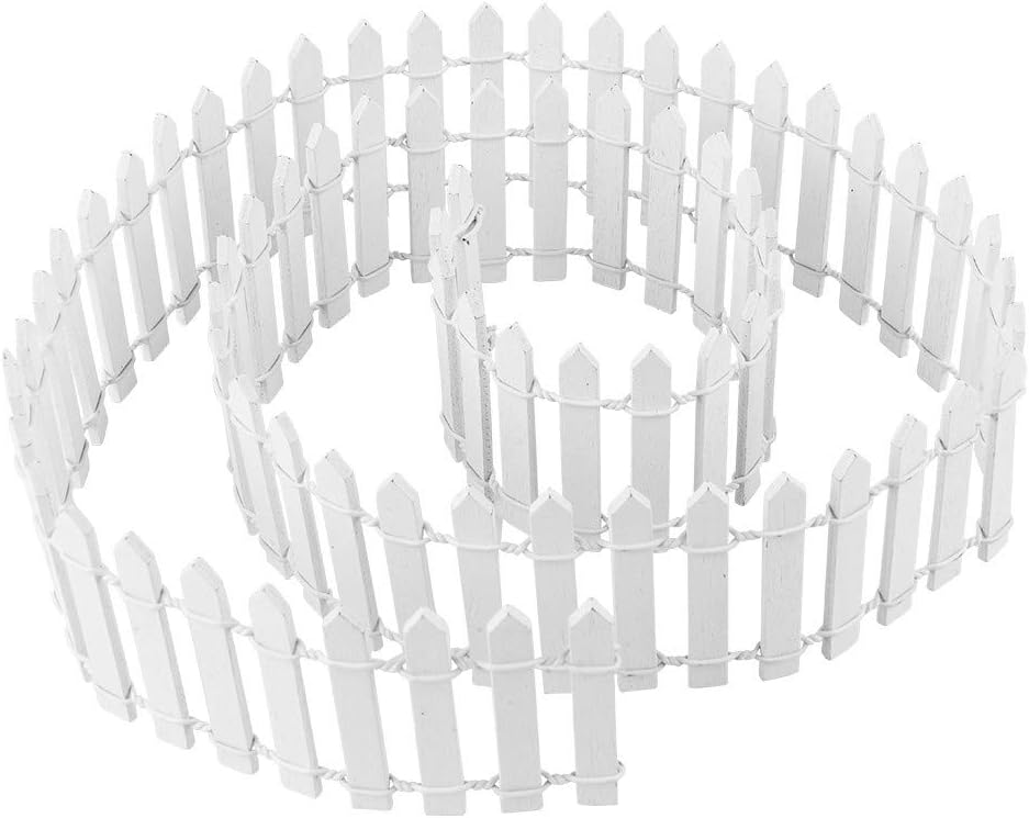 Ideen mit Herz Mini Wooden Fence, 90 cm Long, Can Be Cut to Size, for Crafts & Decorating, Small Miniature Fence for Model Making, Dollhouse, Terrarium, Garden, Flower Pot (Design 2, 5 cm High, White)
