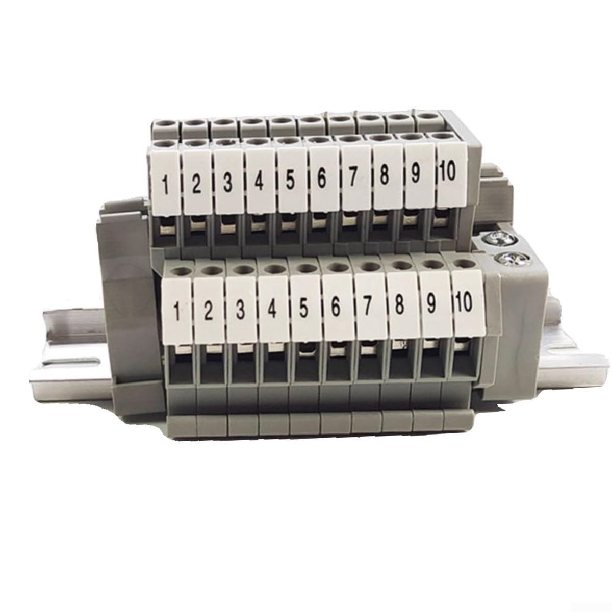 Zwei-Ein-Zwei-Aus Schraubklemmenblock für DIN-Schiene - 500V, 24A, PA66, CE/CQC-zertifiziert, für elektrische Verteilungen(50P)