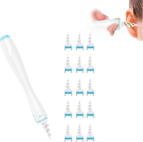 Q-Grips - Removedor de cera de oído, herramienta de limpieza de oídos de silicona suave, herramienta de eliminación de cera de oído con 16 cabezales