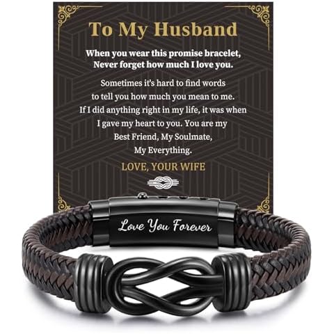FLHEART Brown Braided Leather Infinity Bracelet Cover