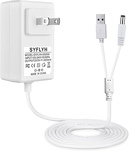 Ingenuity - Adaptador de cable de alimentación para columpio de bebé Ingenuity, enchufe USB A y CC compatible con InLighten, Simple Comfort y