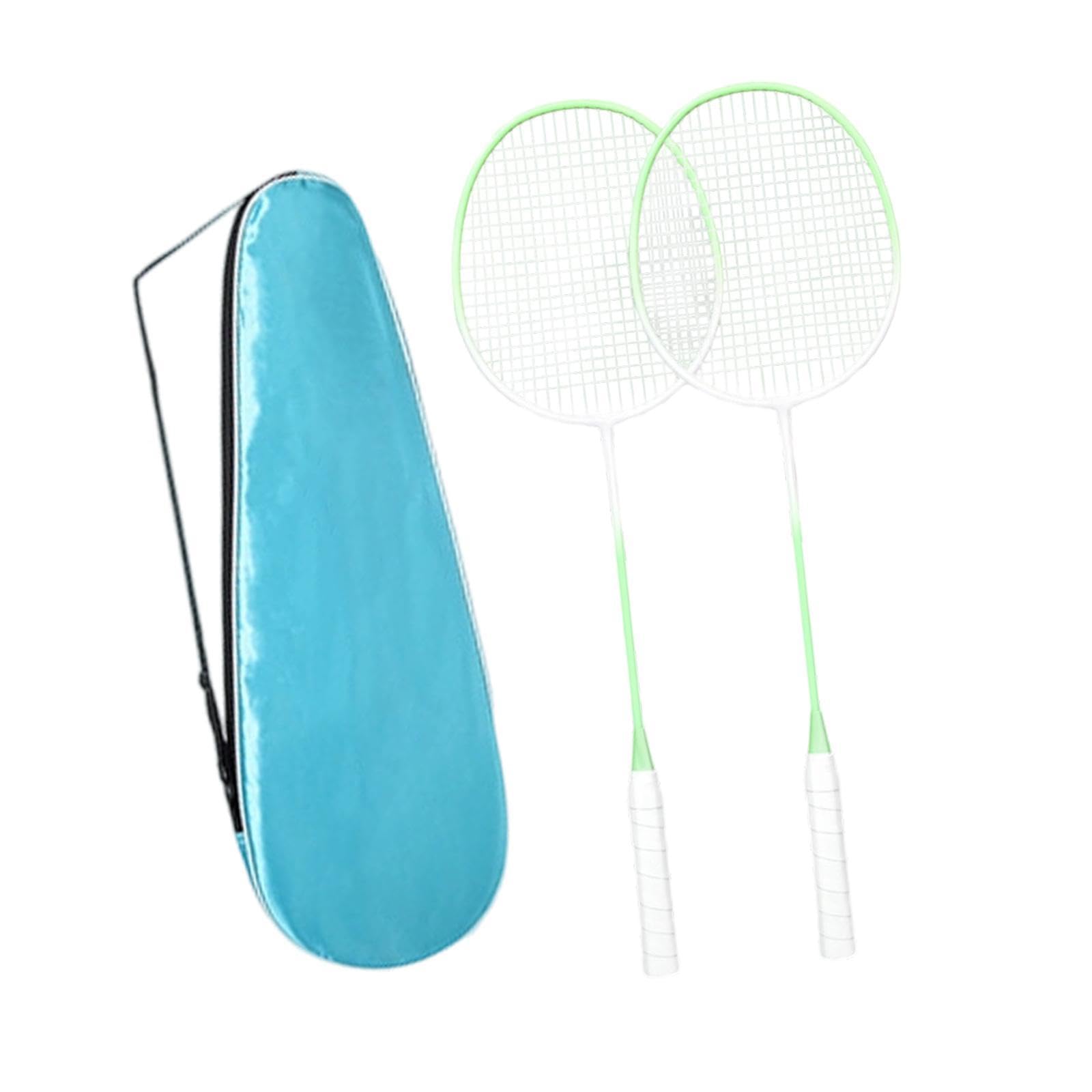 Colaxi 2X Badminton Rackets with Carrying Bag,Replacement Professional Badminton Set Racquets for Beginners Women Men Family Friends, Light Green Rackets