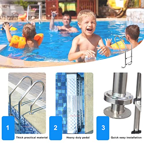Barandal para piscina acero inoxidable 2 pasos antideslizante miniatura 4