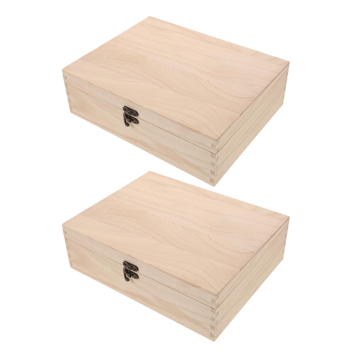 Abaodam 2 Piezas Cajas Decorativas Sin Terminar Caja De Joyería De Con Pestillos