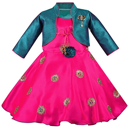 Image of Wish Karo Baby Girls Frock Dress with Jacket-(fe2911)