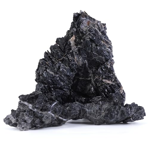 FISCAPE 10-12 Inches Natural Seiryu Stone 3 PCS Extra Large Aquarium Rocks for Aquascaping, Aquarium Landscaping, Terrariums, Fish Tank Decoration, Vivariums, Paludarium, Amphibian Enclosures
