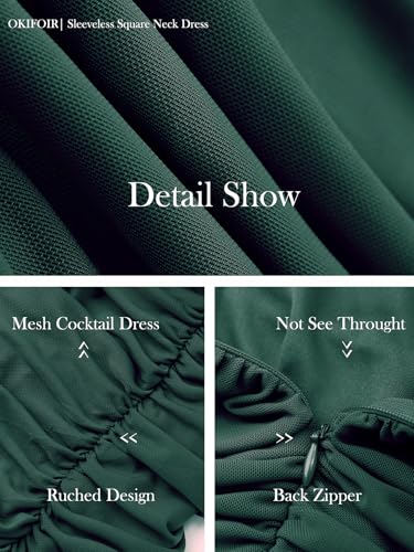 Image of Women's Sexy Midi Cocktail Homecoming Party Dress | Lined, Mesh, Ruffle Hem, Bodycon, Square Neck