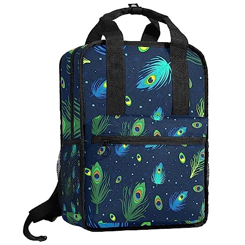 Sac à dos plumes de paon pour les sorties et l'école des garçons et filles