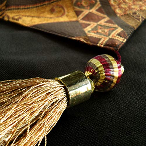 Artbisons Farmhouse Table Runner, 13X60 Inches Luxury Double Layer Cotton Jacquard Boho Table Runner With Tassel Golden Illusion Collection For Coffee Table Dresser Decor #TOP2