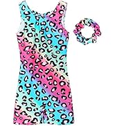 JESKIDS Leotards for Girls Gymnastics with Shorts Dance Biketards Tumbling Matching Hair Scrunchi...