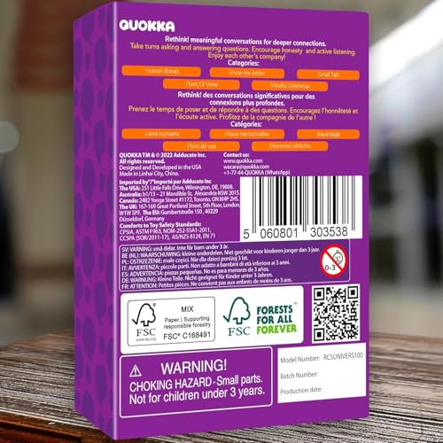 QUOKKA Conversation Cards Game – Universal Edition – 500 Questions – Original Version – Share Thoughts – Conversation Starter Cards for Kids, Teens & Family – Fun Talking Board Game for Family Night - Image 8