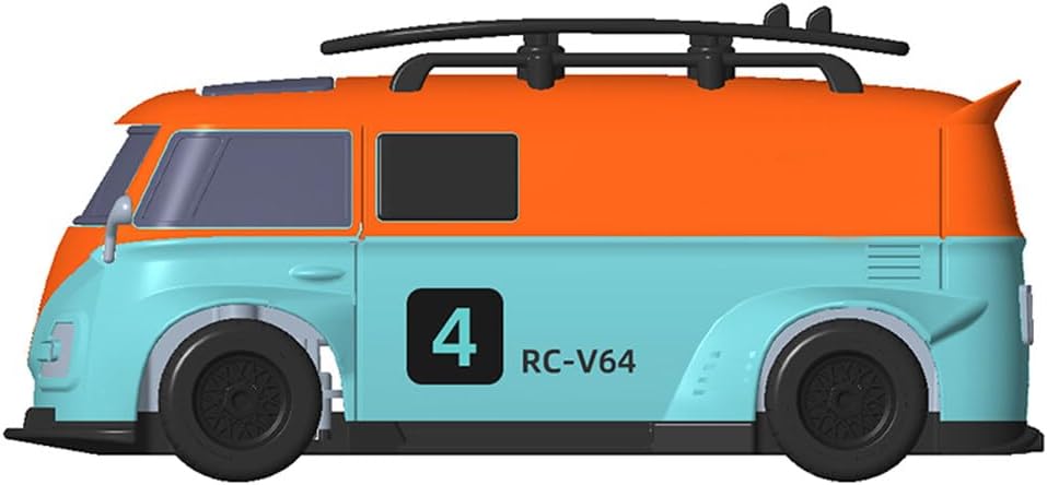 LDARC V64 Mini Van, 1/64 2.4G RWD Full Proportion Toy Car with Light, Creative Remote Control Car Toy Model Gift - Orange