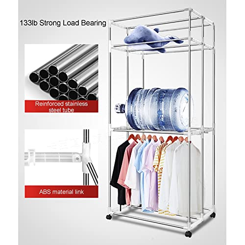 Portable Electric Clothes Dryer, With Anion Technology - Double-Tier Folding Clothes Horse Rack, Remote Control, Energy Saving - Clothes Airer 1500W, 1.5 Meters Heated Airer - Image 4