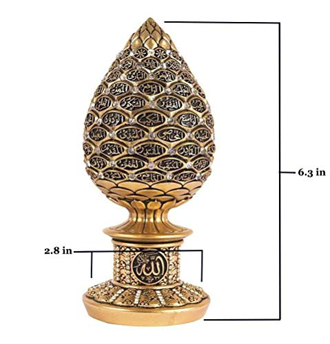 Islamic Table Decor Gold Egg Sculpture Figure Arabic 99 Names Of Allah Esma Asma Al Husna (Gold, 6.3) #TOP1