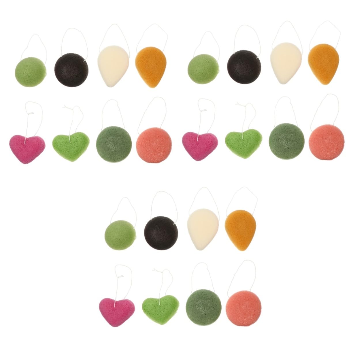 Ipetboom 24pezzi Spugne Esfolianti Per Viso Spugne Per Rimozione Makeup Texture Morbida e Riutilizzabile Colori Random Per Pulizia Quotidiana e Della
