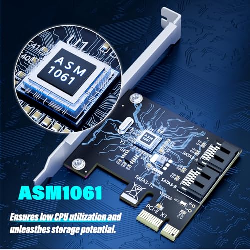 Image of 2-Port SATA Expansion Card (PCIe 3.0 x1 to 6Gbps SATA Card), Compatible with Windows /Mac /Linux /NAS