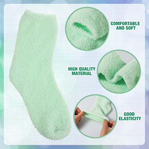 JaGely 14 Pairs Fuzzy Socks Bulk for Women Fluffy Cozy Slipper Warm Socks Nurse Gifts Plush Sleeping Gifts for Men Women Hospital Workers, Multicolor3