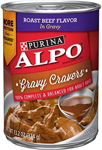 Purina ALPO Gravy Wet Dog Food, Gravy Cravers Roast Beef Flavor in Gravy - (12) 13.2 oz. Cans