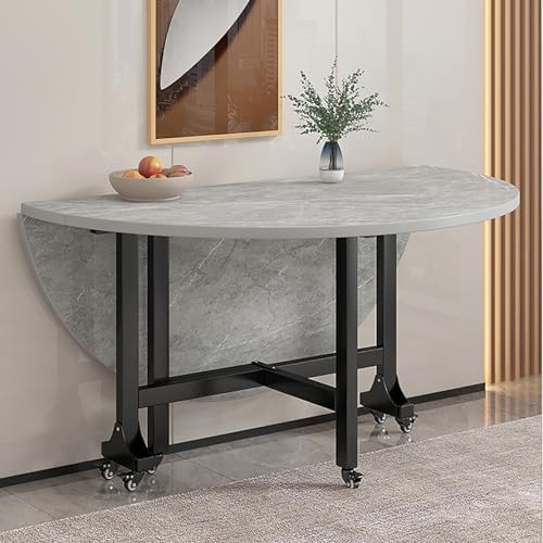 Mesa auxiliar plegable de hoja abatible con ruedas universales y pata de puerta móvil 4