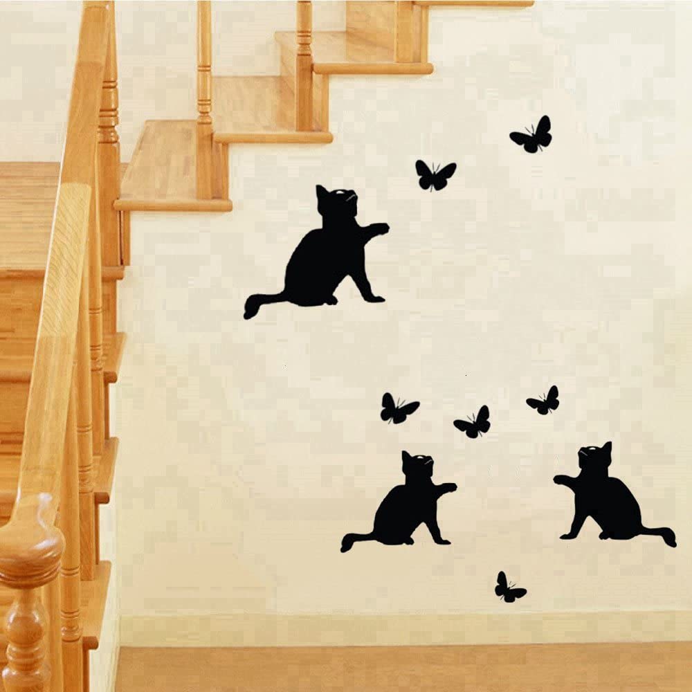 POPIGIST 3-Pack Cat & Butterfly Light Switch Decals – Cute Wall Stickers For Nursery, Kids Room - View #9