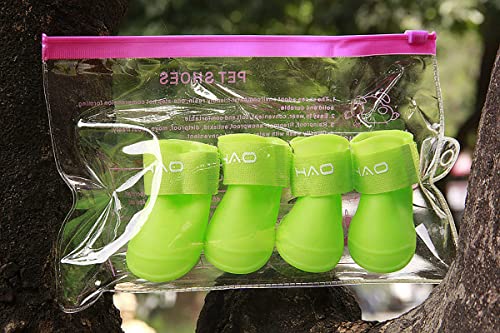 Gabefish Waterproof Silicone Dogs Rain Boots, Rainy Days Shoes For Dogs, Outdoor Puppy Paw Protector With Straps Green Medium #TOP1
