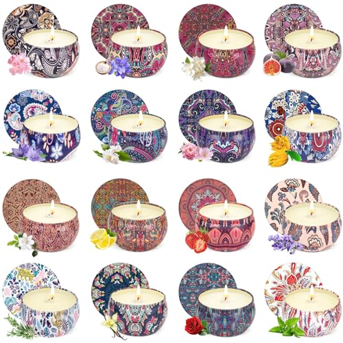 16-Pack Scented Soy Candles Gift Set
