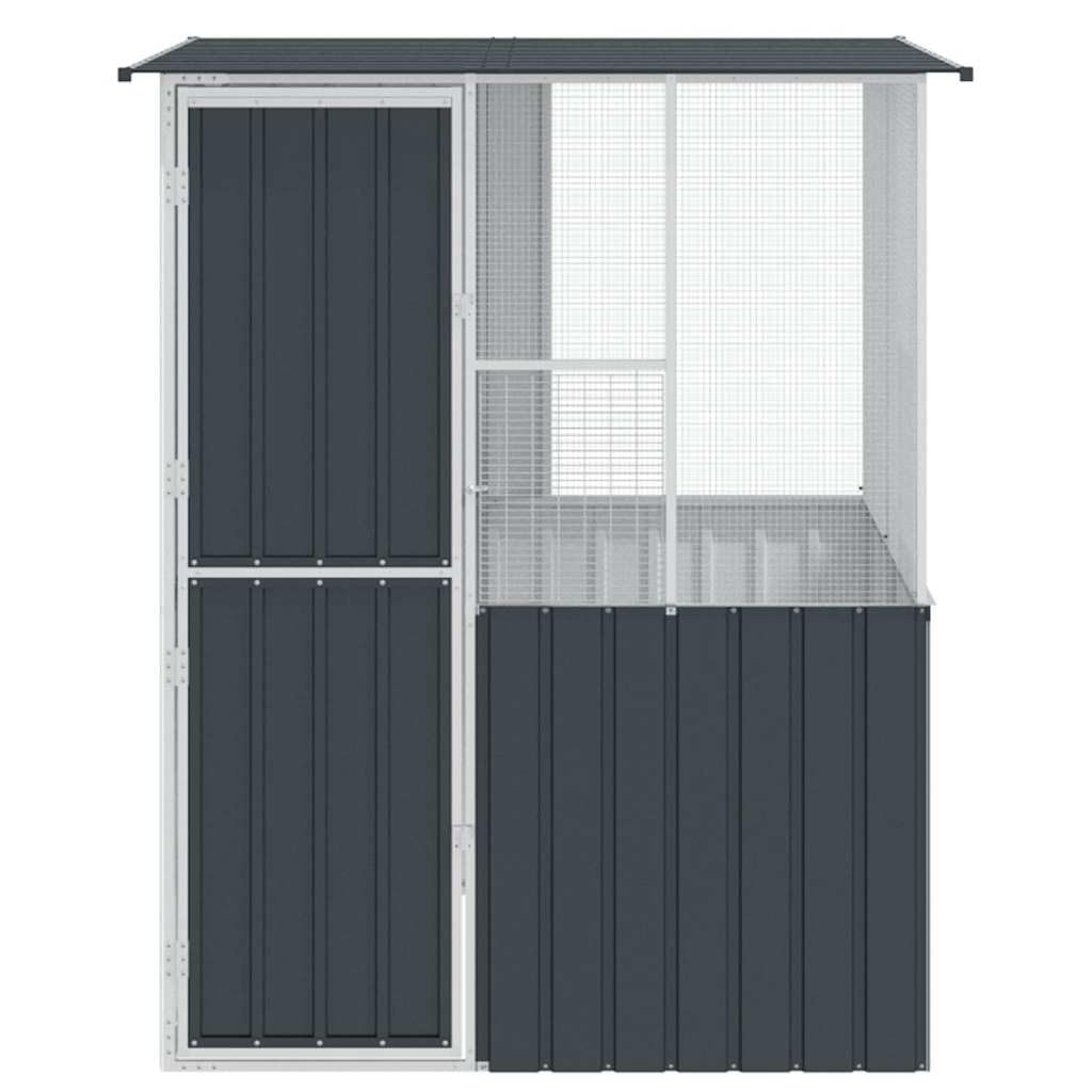 INLIFE Vogelkäfig Anthrazit 154 x 154 x 200 cm Verzinkter Stahl,Tier- & Haustierbedarf,Haustierbedarf,Vogelbedarf,Vogelkäfige & -ständer,Anthrazit,61.8 KG,3325168