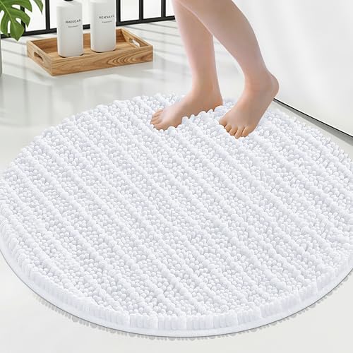 Smiry Bathroom Rugs Round 24X24 Extra Soft Rubber Backing Bath Mats