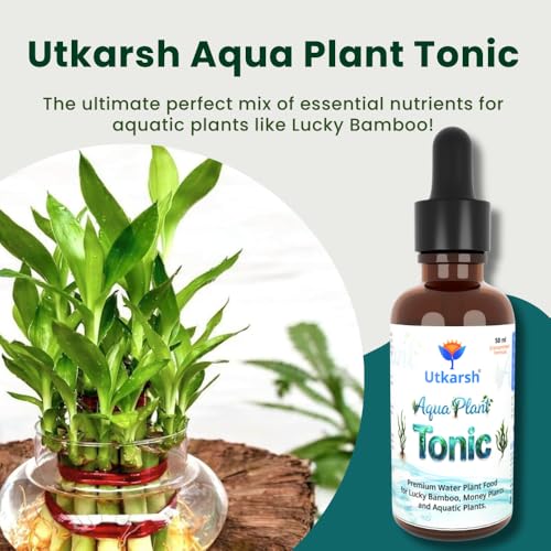 Image of Utkarsh Aqua Plant Tonic - 50 ml, Liquid Fertilizer for Plants Growing in Water | Premium Plant Food & Growth Booster for Lucky Bamboo, Aquatic and Money Plants, Pack of 1
