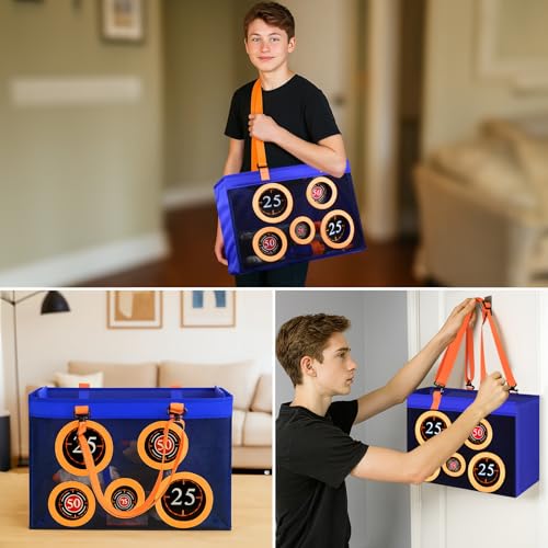 Sac de rangement cible pistolets Nerf avec zone de fléchettes intégrée