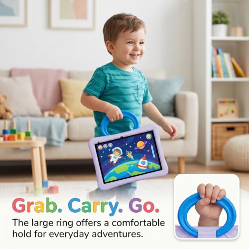 Image of ZZB 10 Inch Android 15 Tablet for Kids with Case, 8GB (3+5 Extended) RAM + 32GB Storage (Supports 1TB Micro SD), 6000mAh Long Battery, Dual Cameras, Android Tablets Tablets for Kids Purple