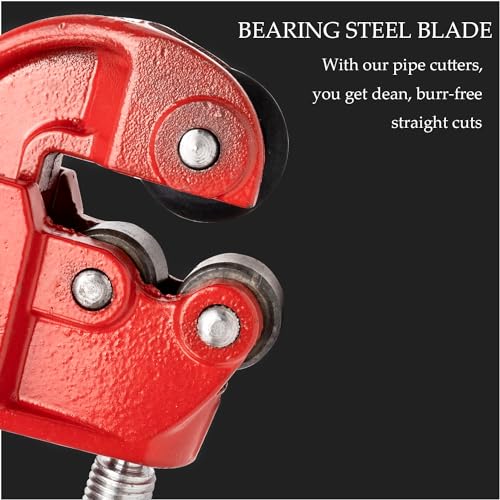 1/8-2"Heavy Duty Pipe Cutter With an Extra Blade,Rigid Pipe Cutters,Metal Pipe Cutter Tool,Metal Tube Cutter Cuts Up to Galvanized Pipe,Copper, and Iron Pipe - Image 4