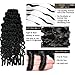 Lightweight Water Curly Crochet Human Hair Extension Spriral End Curly Knotless Pre-Separated Feather Crochet Hair Extensions Natural Black 16inch 120g