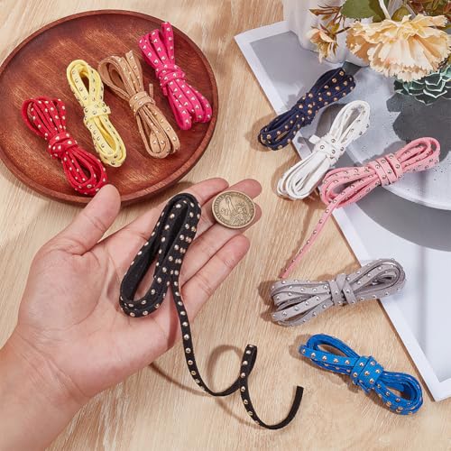 Ceintures de poupée en cuir véritable texturé et clous punk durables - 6
