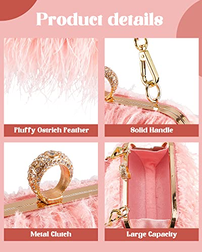 Bolso de mano con plumas para mujer Tessco miniatura 5