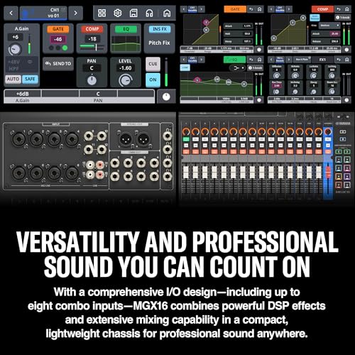Image of Yamaha MGX16 22ch Digital Mixing Console, Dual USB-C Audio Interface, Includes Cubase Al, WaveLab Cast LE, Basic FX Suite and Steinberg Plus Software Bundle, Black MGX16 B | Cubase Al, WaveLab Cast LE, Basic FX Suite and Steinberg Plus Software, Black MGX16 B