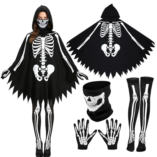 Cape effrayante squelette pour vos soirées déguisées d'Halloween en boîte