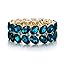 Oval-Blue Gold-Tone
