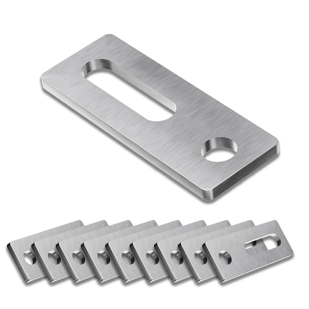 VOOXA 10 Stück Edelstahl Adapterplatte M10 80x30x5mm für Photovoltaik- Solarbefestigung M10 Stockschrauben