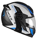 Capacete de Moto Mixs MX Gladiator Neo Articulado Escamoteável Robocop Preto Com Vermelho 58