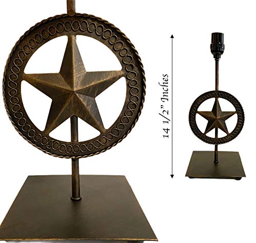 Urbalabs Cowboy Praying With Cross Western Star End Table Lights For Bedrooms, Farmhouse Rustic Table Lamp Decor, Antique Wash Finish 18 Tall No Shade (Western Star Small Table Lamp No Shade) #TOP1