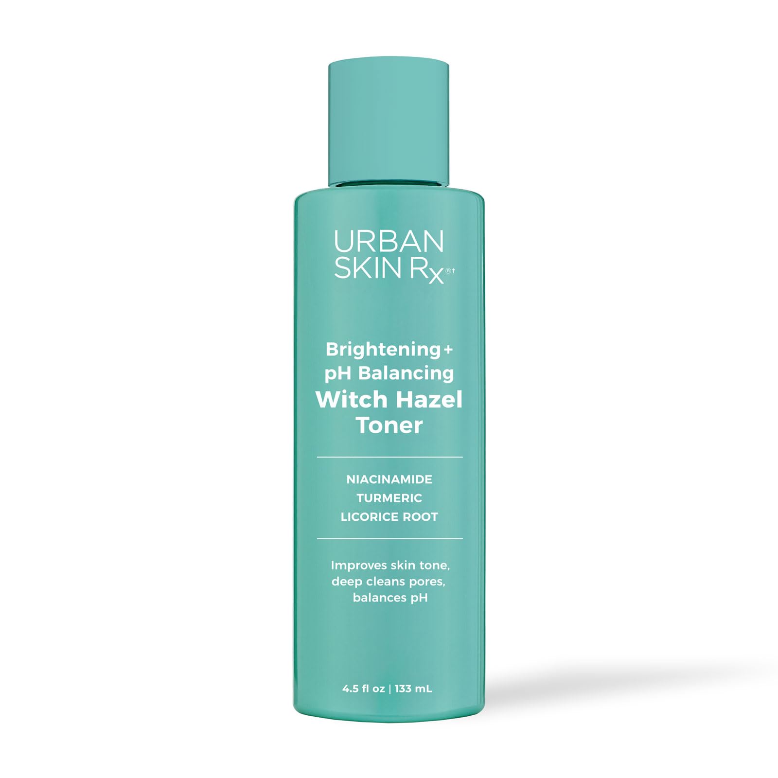 Urban Skin Rx® Witch Hazel Brightening & pH Balancing Toner, Exfoliated & Clarifies Clogged Pores, Improves The Appearance of Uneven Skin Tone, Reduces Redness & Brightens Dull Complexions, 4.5 Fl Oz