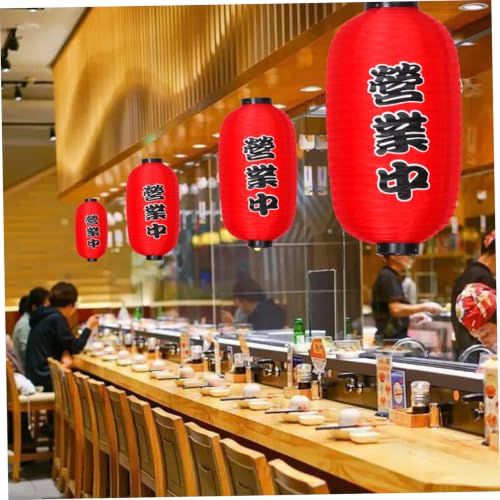 Linterna japonesa roja de 10 pulgadas para decoración de bar de sushi 5