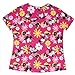 Disney Minnie Mouse Women's Scrub Top - All Over Print, Short Sleeve V-Neck Uniform Top for Ladies (Pink, Size 2X-Large)
