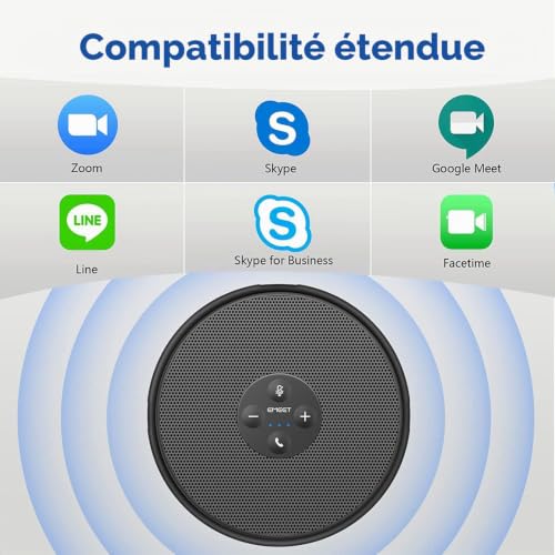eMeet Haut-Parleur de conférence USB - M1A Haut-Parleur pour PC avec réduction du Bruit pour 1 à 4 Personnes, Einceinte avec 2 Microphone à 360°, Plug and Play pour Win/OS/Linux et Skype, Zoom, etc. – vue 4