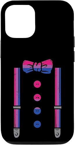 iPhone 13 Pro Tirantes Pajarita LGBTQ Bandera Bisexual Orgullo Gay Aliado Bi Hombres Caso