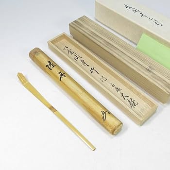 Amazon.co.jp: 【G3427】茶道具竹茶杓竹器師高野宗陵下削以金閣寺竹作